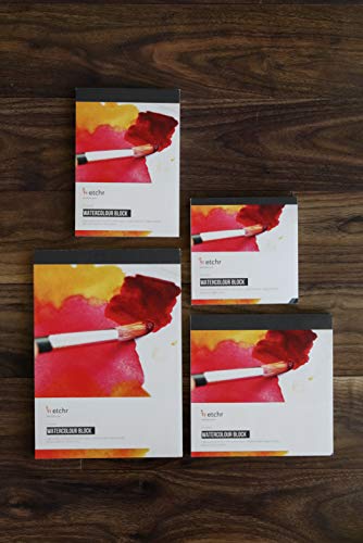 ETCHR Watercolor Paper Block - A4 Professional Cotton Watercolor Block Cold Press 300g (140 lb)