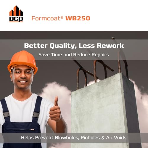 Formcoat WB250 Concrete Form Release Agent - Non-Staining Mold Release for Wooden, Plastic & Metal Molds – Solvent-Free Concrete Mold Release for Precast, Architectural & DIY Projects – 1 Gallon