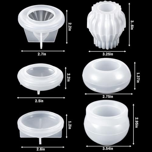 Patelai 3 Set Silicone Jar Mould with Lids for Epoxy Resin Casting, Classic - style: Classic