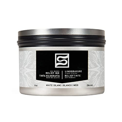 Speedball Oil Relief Ink, 8-Ounce, White for Block Printing - color: White