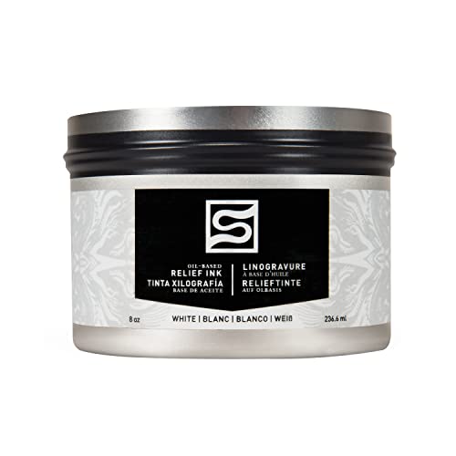 Speedball Oil Relief Ink, 8-Ounce, White for Block Printing - color: White