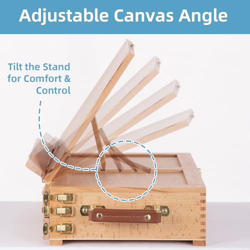 Portable Beechwood Table Easel with 3 Storage Drawers - style: With 3 drawers