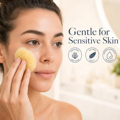 Natural Sea Silk Sponges 12pk, Cosmetic Grade Makeup & Blending Facial Care