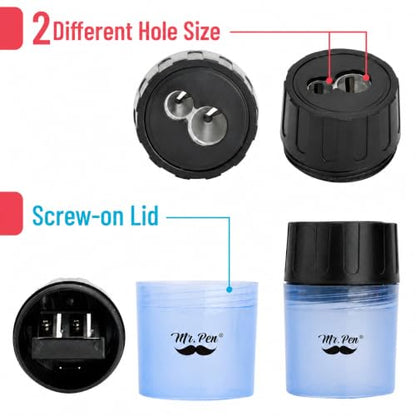 Mr. Pen- Manual Pencil Sharpener, 6 pcs, Dual Holes, Compact - color: Ice Cream, size: 6 Pack
