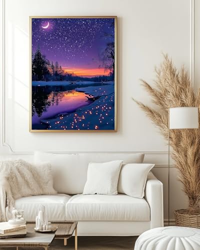 Starry Night Diamond Art Kits for Adults, Nature Diamond Art 12X16 Inch - color: Landscape 03