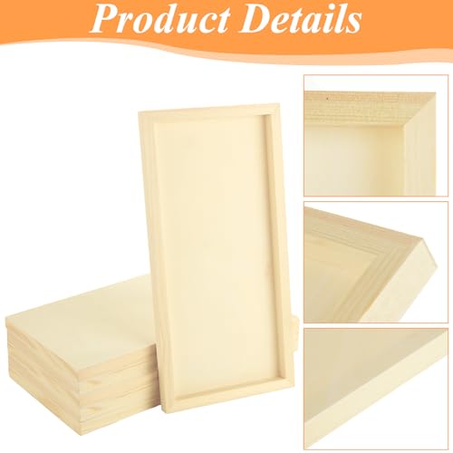 8PCS 8 x 16 Inch Wood Panels for Painting, Unfinished Wooden Canvas Panel Boards, Wood Panel for Arts & Craft Paint Pouring Panel Board - size: 8 x 16 Inch