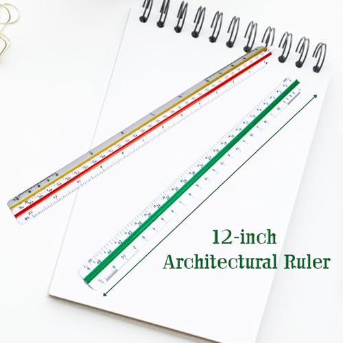 Architect Scale Ruler, Drafting Triangle Ruler, 12 Inch | Architectural Scale Ruler, Plastic Drafting Ruler for Blueprint, Drawing, Engineers, Students, Architects, Contractors