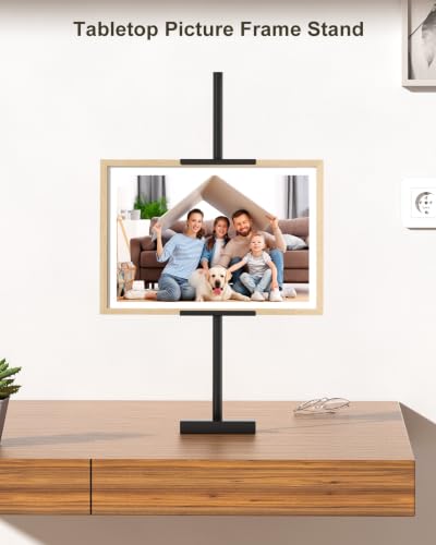 Adjustable Tabletop Easel Stand, Picture Easels for Display Up to 29" H, Metal Picture Frame Holder Stand Table for Art, Photo (Black) - color: black
