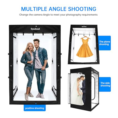 Photo Studio Light Box, 47"x39"x78" Professional Dimmable Shooting Tent Kit with 640 LEDs Lights & 3 Kinds Double-Sided Color Backgrounds for Large Product Photography - size: 47 x 39 x 78 inches
