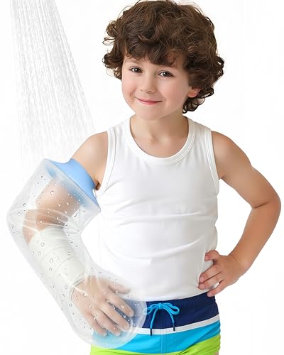 Waterproof Cast Cover for Shower Arm Kids, Light Blue, Arm-S - color: Light Blue, size: Arm-S (17" Length)