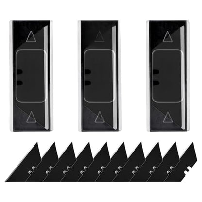 Harita Utility Knife Blades, Box Cutter Blades, Razor Blades with Blackened SK-2 High Carbon Steel, Roof Blades, Rust-Resistent, Extra Durable and Sharp, Standard Size, 10pcs/box easy carrying 30 pcs - color: Black, size: 30 Pack