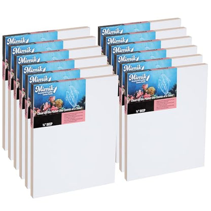 Creative Mark Mimik Recycled PET Cradled Canvas Panel 3/4" Depth - 5x7 Pack of 12 - Medium-Textured Painting Board for Eco-Conscious Artists, 14.11 oz Triple-Acrylic-Primed Weight Mounted Canvas - size: 5x7" Pack of 12