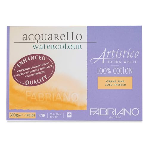 Fabriano Artistico Watercolor Block, Extra White - size: 14" x 20"