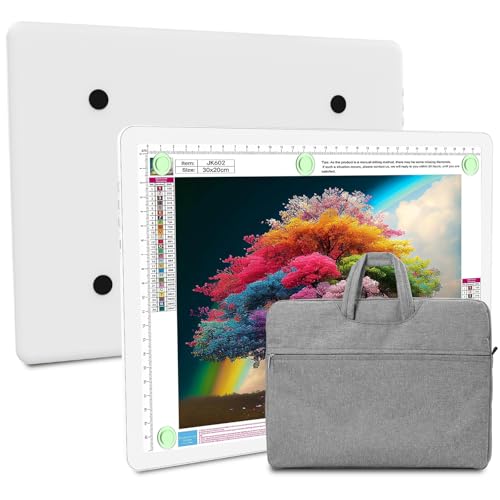 Elice Rechargeable A4 Light Pad with Carry Bag, Magnetic LED Light Board with Physical Button, Super Bright Diamond Art Light Pad, Ultra-Thin Light Box for Tracing, Weeding, Diamond Painting -White - color: White, size: A4 with Carry Bag