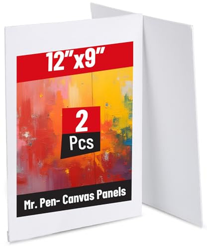 Mr. Pen- Canvas Panels, 2 Pack, 9x12 Inches | Triple Primed for Oil & Acrylic Paints, Canvas Boards for Painting, Painting, Blank Canvas for Painting, 3mm Thickness - size: 9x12 Inches, 2 Pack