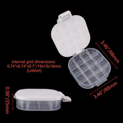 Bitray 16-Well Airtight Paint Palette Box with Lid Gouache Oil Paint, White - color: White-snap Fastener, size: 16-Wells