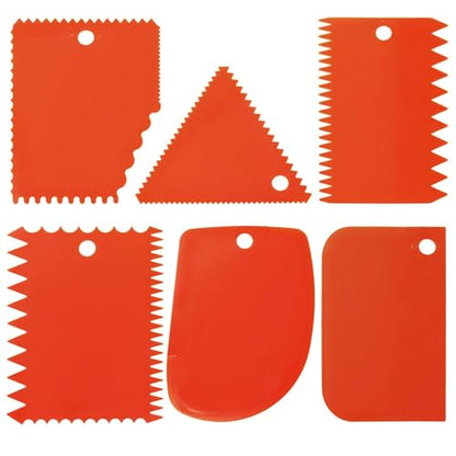 LRONG 6PCS Pottery Tools Plastic Clay Scraper Set Scraping Handle Carved Soft Clay Sculpture Knife Industrial Clay Scraper Sculpture Tool (Orange) - color: orange