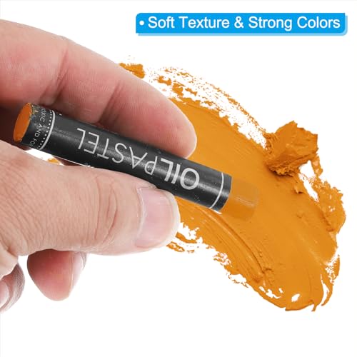 PATIKIL Dark Yellow Oil Pastels, 12Pcs Soft Oil Crayons Creamy Pastels Stick Art Supplies for Art Painting Drawing Blending Graffiti for Artists Beginners - color: Dark Yellow