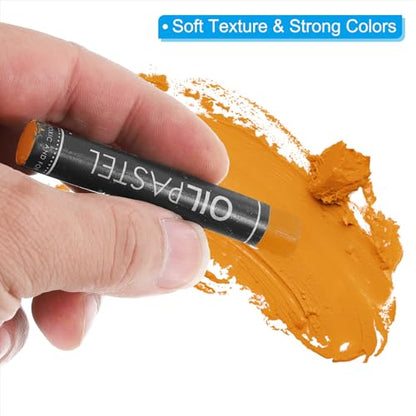 PATIKIL Dark Yellow Oil Pastels, 12Pcs Soft Oil Crayons Creamy Pastels Stick Art Supplies for Art Painting Drawing Blending Graffiti for Artists Beginners - color: Dark Yellow