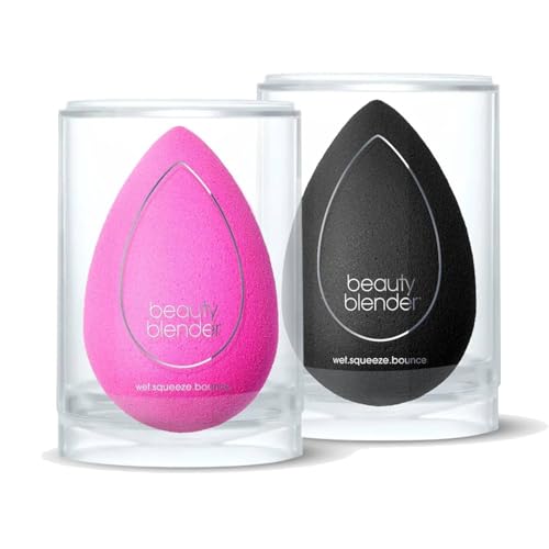 Beautyblender Original Pink & Pro Black Sponges, Pack of 2 | Super-soft blending foam for foundations, powders & creams, reusable & washable, vegan & cruelty-free, made in USA - color: Original Pink & Pro Black