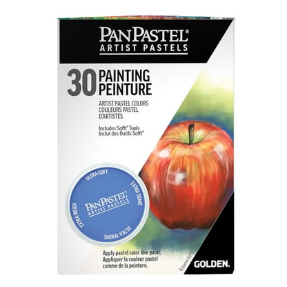 PanPastel Artist Pastels by Golden, Painting Set, 30 Colors | Artist grade soft pastels in a unique pan format for smooth blending, easy uniform coverage, and low dust.