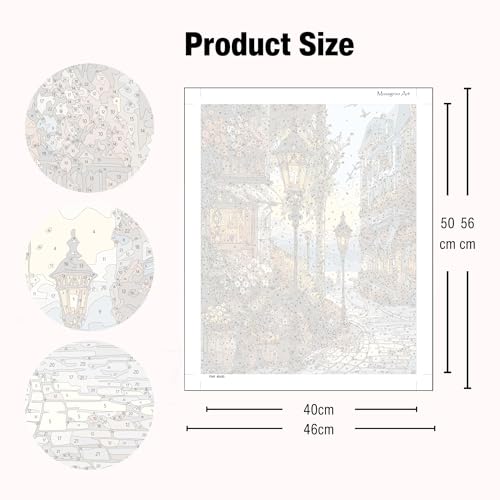 Muzagroo Paint by Numbers Oil Painting Kits for Adults DIY Streetscape Oil Painting for Beginners Hand Crafts Kits with Brushes and Acrylic Paints 16x20 inches (Streetscape) - color: Streetscape