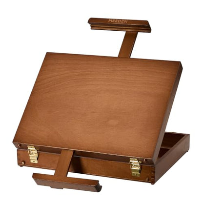 MEEDEN Table Top Easel for Painting: Wooden Tabletop Easel with Storage - color: Walnut
