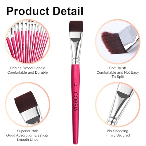 Face Paint Brush Set, 15pcs Artist Brushes for Body Face Painting,Acrylic Painting Watercolor Oil Gouache – Perfect for Artists, Performers, Party Makeup