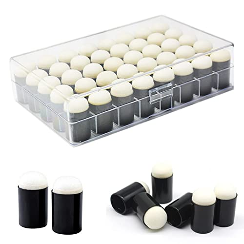 40pcs Finger Sponge Daubers with Storage Box for Painting Chalk Ink Card Making Drawing DIY Craft Handmade Finger Painting Sponge Set Craft Drawing Sponges Dauber Set Paintings Projects-Daubers