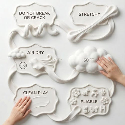 BOHS Foam Clay, White Air Dry Modeling Clay, 1.1 lb | Soft, lightweight; crack-free finish; EVA and polystyrene foam details; cosplay props, figurines, fake bakes and slime making - color: White, size: 500 g
