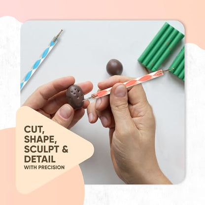 14 Pcs Clay Tools & Pottery Tools Kit, Polymer Clay Earring Making Kit | with Acrylic Clay Roller and Thickness Rings Clay Cutters for Jewelry Making & Air Dry Clay Tools Set - size: Pack of 14