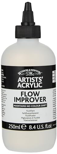 Winsor & Newton Professional Acrylic Medium, Flow Improver, 250ml | Reduces surface tension to improve paint flow, minimize brush marks, and support fine detail without thinning color. - color: Flow Improver, style: 250ml (8.5-oz)