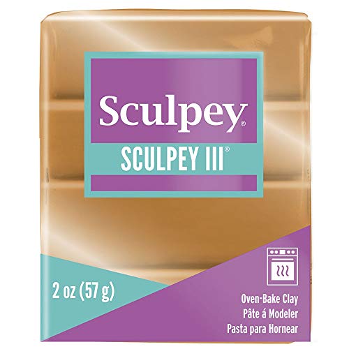Sculpey III® Polymer Oven-Bake Clay, Gold, Non Toxic, 2 oz. bar, Great for Modeling, Sculpting, Holiday, DIY, Mixed Media and School Projects.Perfect for Kids & Beginners! - color: Gold