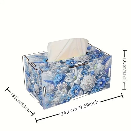 LSQFS Diamond Art Tissue Box,Flower DIY Diamond Painting Tissue Box Cover - color: Flowers3