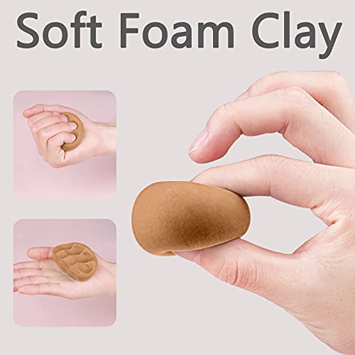 Cutedeer Brown Air Dry Clay, 1.1lb Foam Modeling Clay, Soft Squishy Molding for Kids Adults, Arts & Crafts Project Slime Supplies(1.1lb - 2 Pack, Brown) - color: Brown, size: 1.1lb - 2 PACK