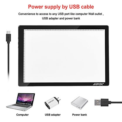 Light Box,Magnetic A4 Light Pad LED Tracing Light Board Physical Buttons