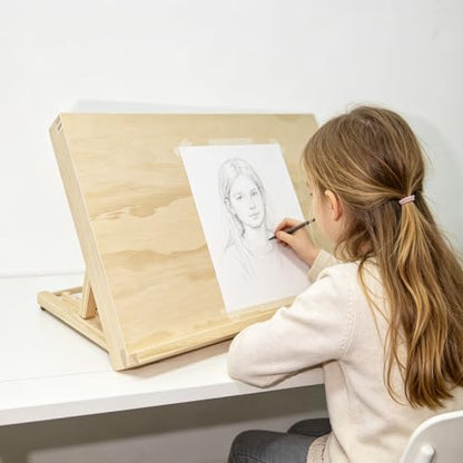 Tabletop Easel for Painting, Adjustable Desk Easel,Portable Drafting Table Slant Board for Writing, Drawing Easel, Table Top Easel for Art, Sketching, Reading,A3 17.7" x 12"