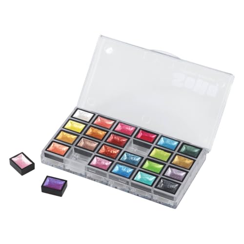 Soho Urban Artist Mini Pan Metallic Watercolor Set, 24 Colors