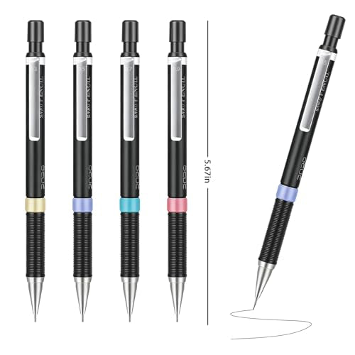 4Pcs Mechanical Pencils Set, 0.3/0.5/0.7/0.9mm Drafting Pencils