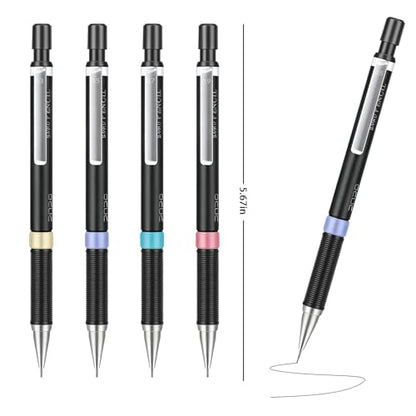 4Pcs Mechanical Pencils Set, 0.3/0.5/0.7/0.9mm Drafting Pencils