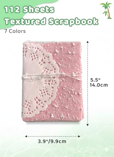 Muwfeuin 112 Sheets Textured Craft Paper and Fabric for Journals | Assorted textured paper and fabric pieces for scrapbooks, junk journals, card making, collage, and DIY decor.