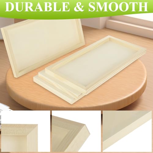 ABuff 8 Pack Birch Wood Panels 8x16 Wood Panel Boards Unfinished Wooden Canvas Boards for Painting, 3/4" Deep Wooden Cradled Panels for Pouring, Painting Crafts, Arts Use with Oils, Acrylics