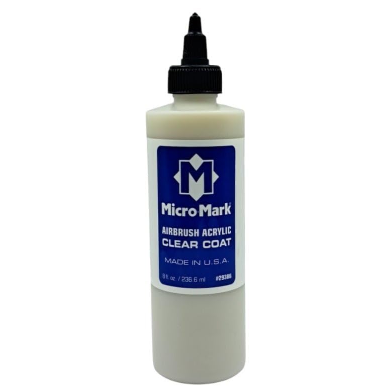 Micro-Mark Airbrush Acrylic Clear Coat – 8 oz Water-Based Matte Sealer for Models, Miniatures, and Crafts – Spray-On Finish for Durable, Professional Results