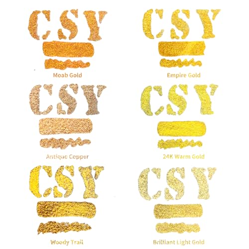Metallic Acrylic Paint Ink-Water Resistant Drawing Inks Set-24K Gold Alcohol Ink-Mica Paint for Resin, Rock,Markers Refill,Wood,Crafts (Fallen Leaves Starlight Set)