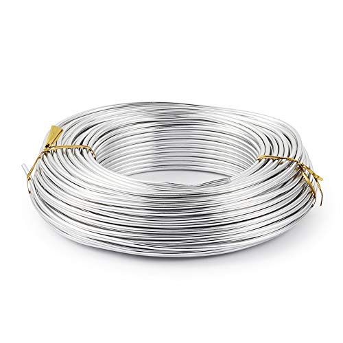 Pandahall 114 Feet Silver Aluminum Wire 2.5mm/10gauge Metal Craft Wire for DIY Manual Arts Jewelry Making(Silver)
