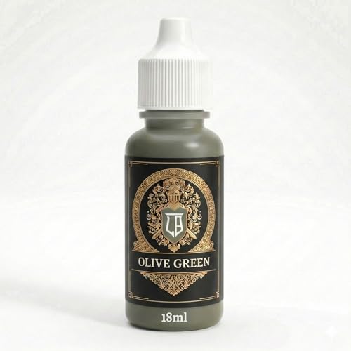 Ludus Bellum Miniature Paint Olive Green Color 18ml Dropper Bottle | Professional Acrylic Paint for Miniatures & Models, Provides Quality Acrylic Tones and Shades for Warhammer 40K D&D Figures - color: Olive Green