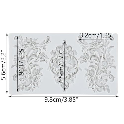 Baroque Scroll Relief Polymer Clay Molds Relief Lace Silicone Mold | Epoxy Resin Casting DIY Crafts Air Dry Polymer Crafts Supplies Clay Tools - color: Style F