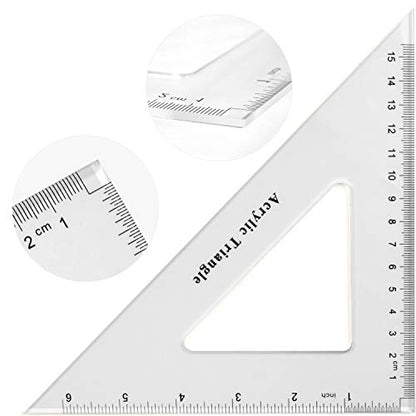 Coopay Large Triangle Ruler Set Square, 30/60 and 45/90 Degrees, Triangle Hollow - size: Triangle Hollow
