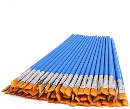 60 Pcs Flat Paint Brushes Bulk, Small Paint Brush Set for Painting | Shed-Free Nylon Bristles, Art Crafts School Projects, Versatile for Watercolor Oil Gouache Acrylic Painting - style: Flat Brushes