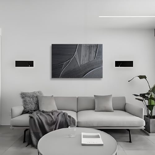 Art 36x24 inch Hand-Painted Pure Black Texture Oil Painting Modern Abstract Art Home Office Wall Decoration Painting - color: Yi100